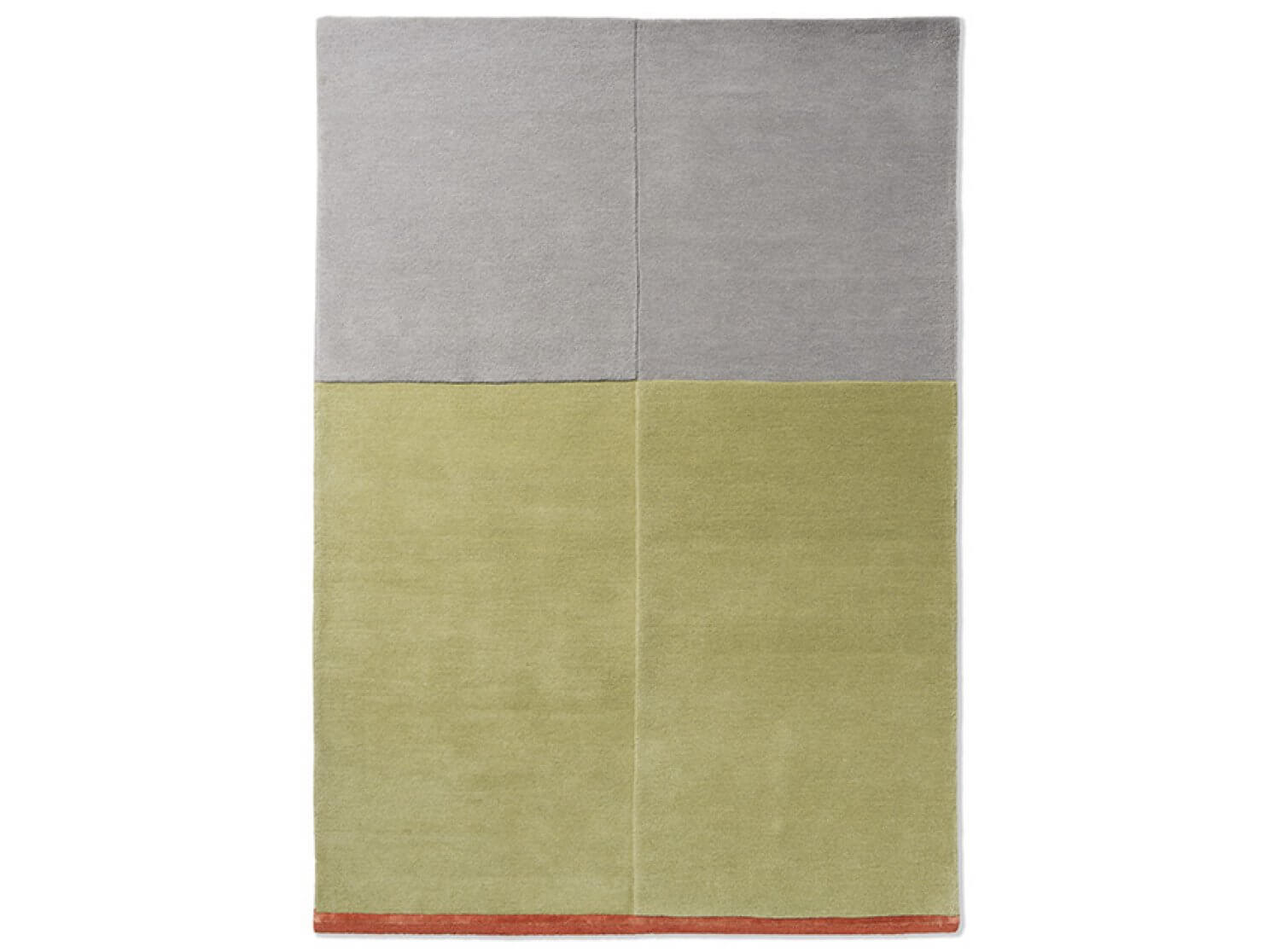 Alfombra de lana Decor State de diseño moderno en tonos grises, verdes y naranjas