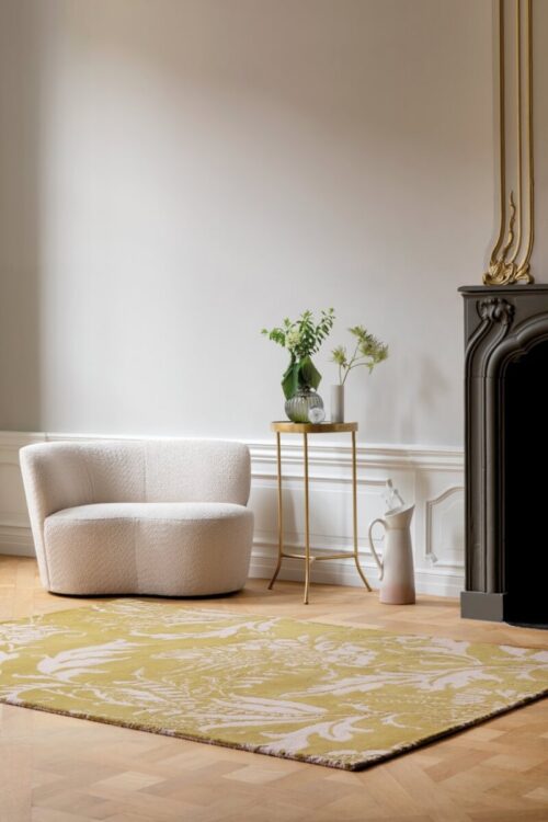 Alfombra lana con diseño clásico y pelo cortado y en bucle en Decorazone