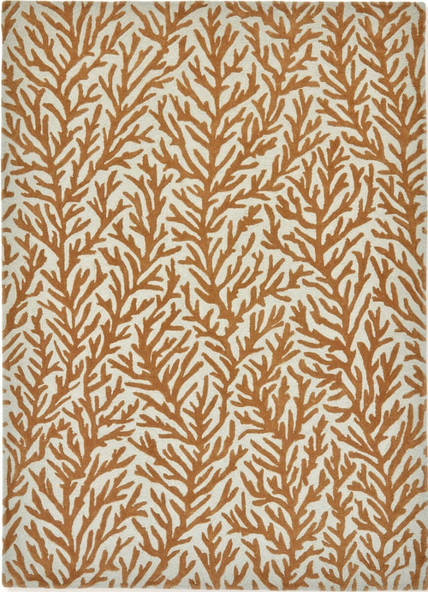 Alfombra lana en beige o gris con diseño de ramas en tienda de alfombras Decorazone