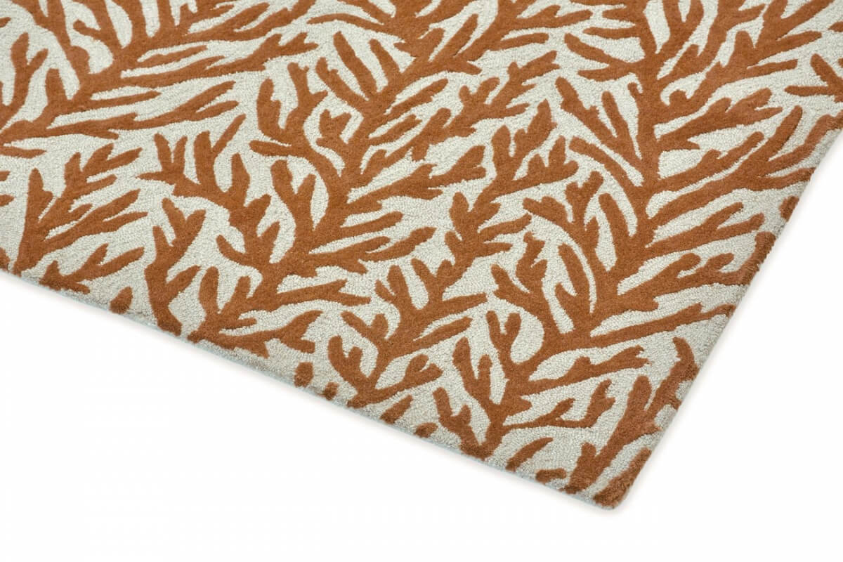 Alfombra lana en beige o gris con diseño de ramas en tienda de alfombras Decorazone