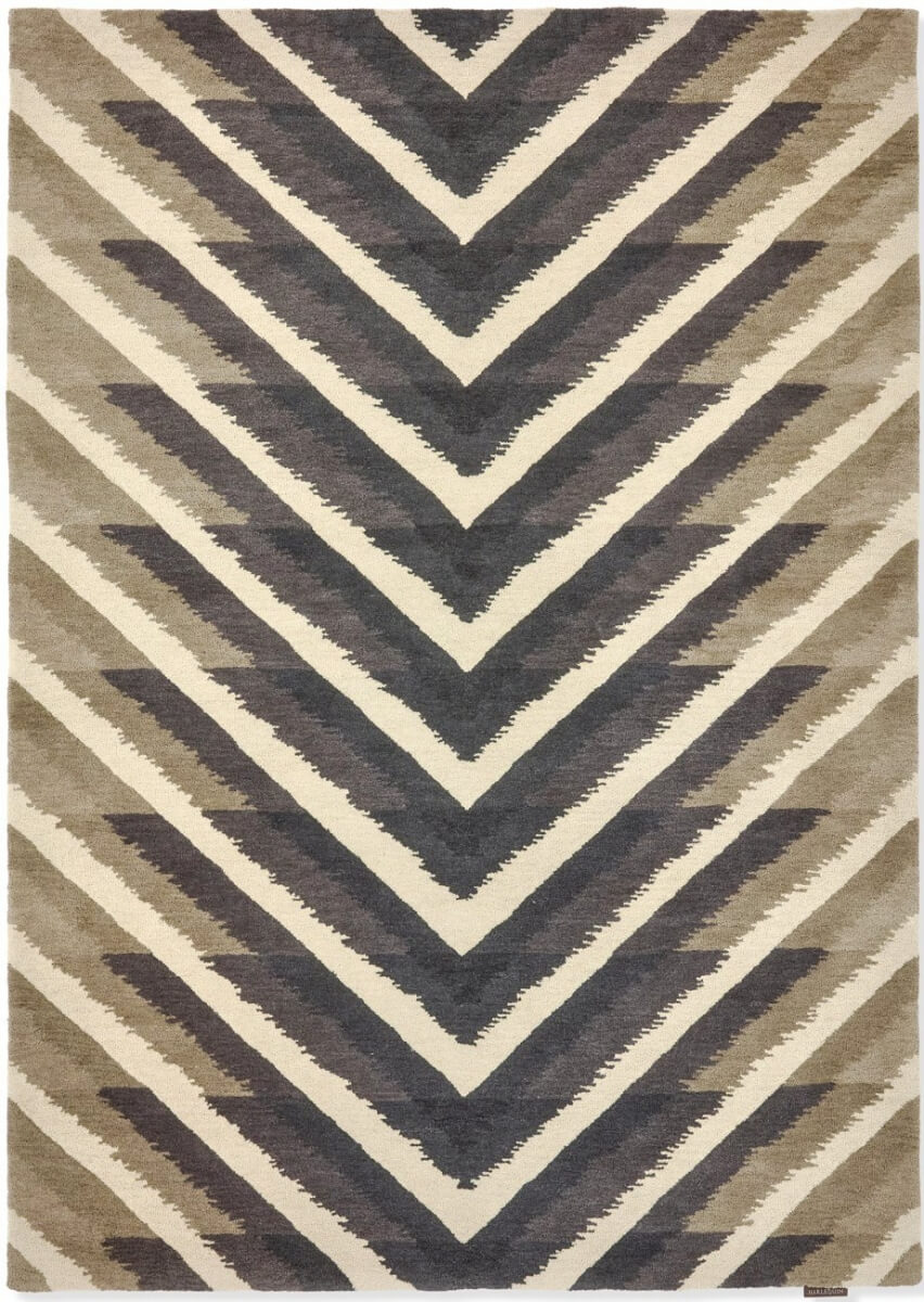 Alfombra lana con diseño geométrico en tonos tostados en Decorazone