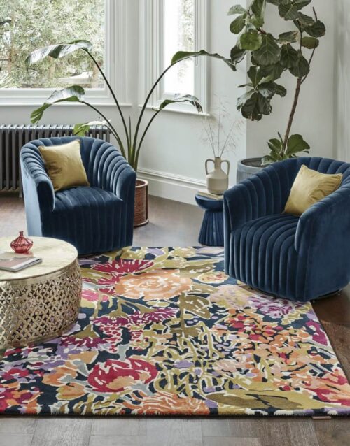 Alfombra lana floral en tienda de alfombras Decorazone