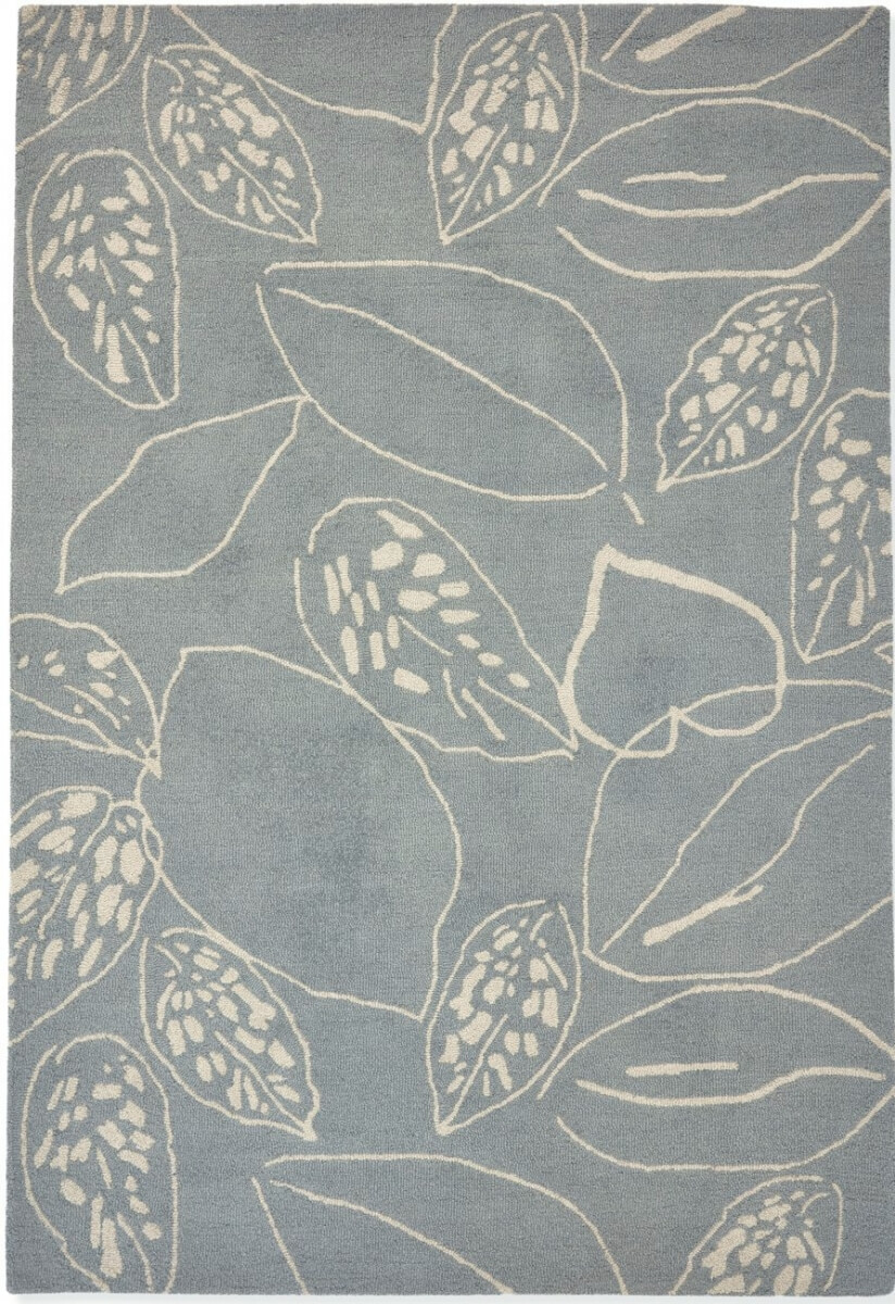 Alfombra lana Orto con diseño Scion floral en rojo mostaza o girs en Decorazone