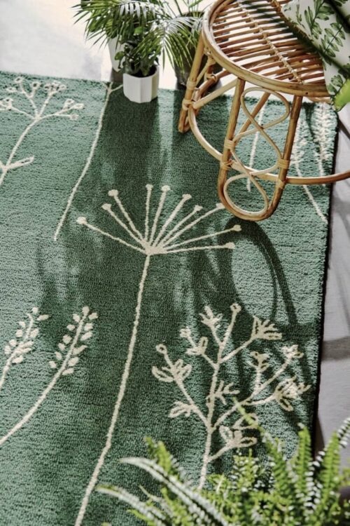 Alfombra lana con diseño floral de Scion en tienda de alfombras Decorazone