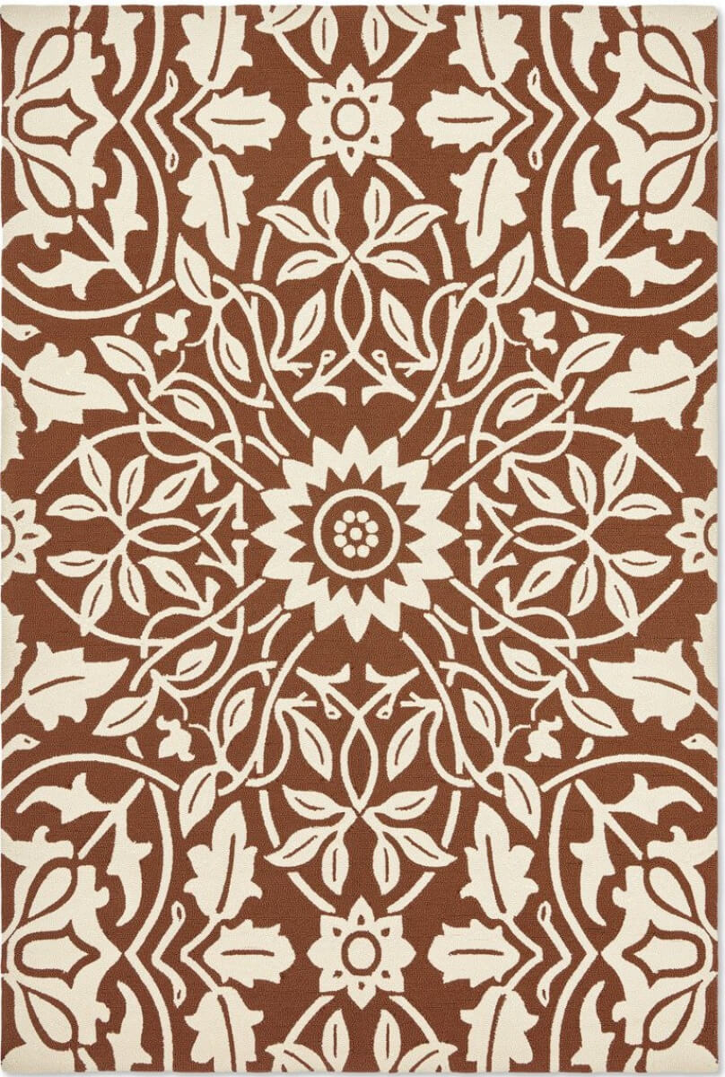 Alfombra de exterior con diseño Morris en color caldera en Decorazone tienda de alfombras