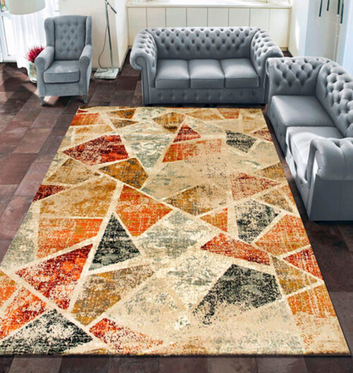 Alfombra acrílica con diseño geométrico en Decorazone tienca de alfobra de Bilbao