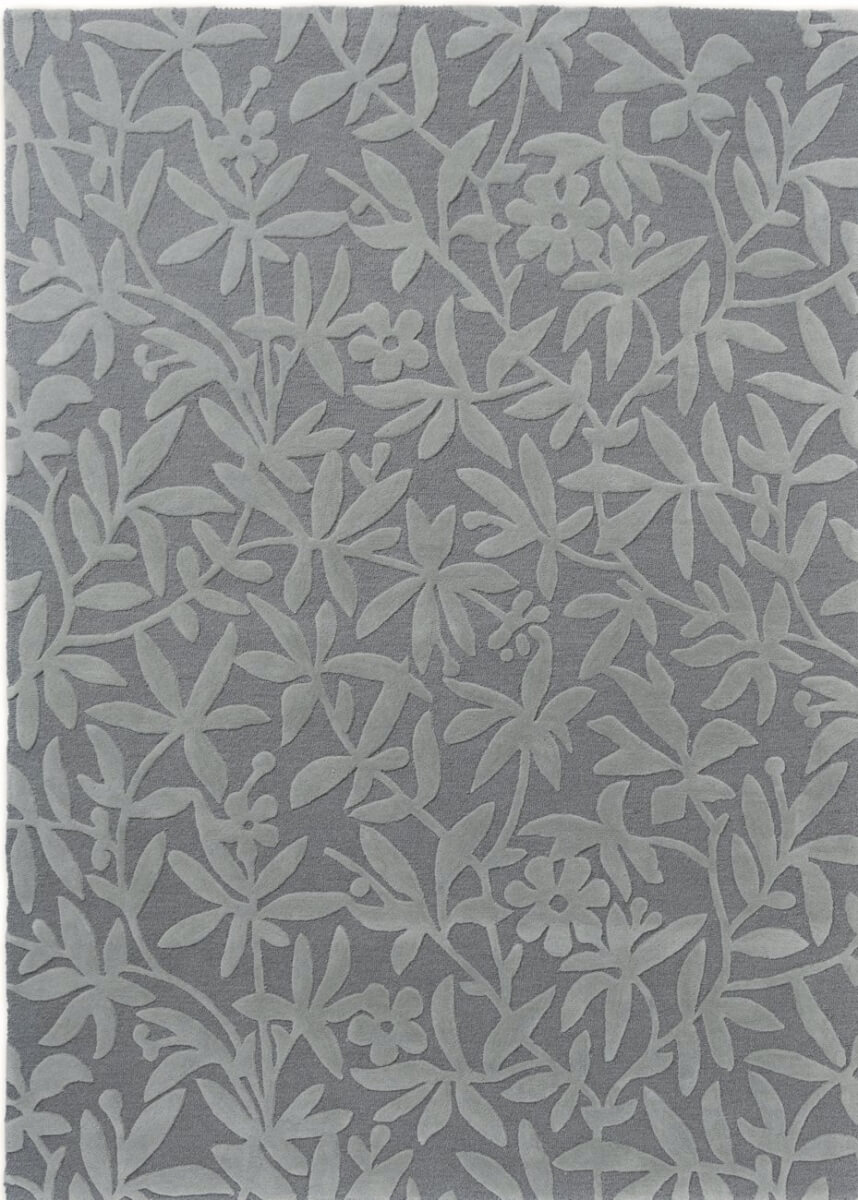 Alfombra Laura Ashley Cleavers de lana virgen, diseño floral tallado.