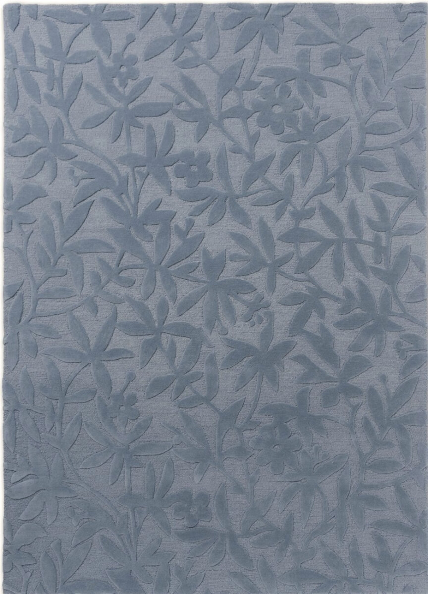 Alfombra Laura Ashley Cleavers de lana virgen, diseño floral tallado.