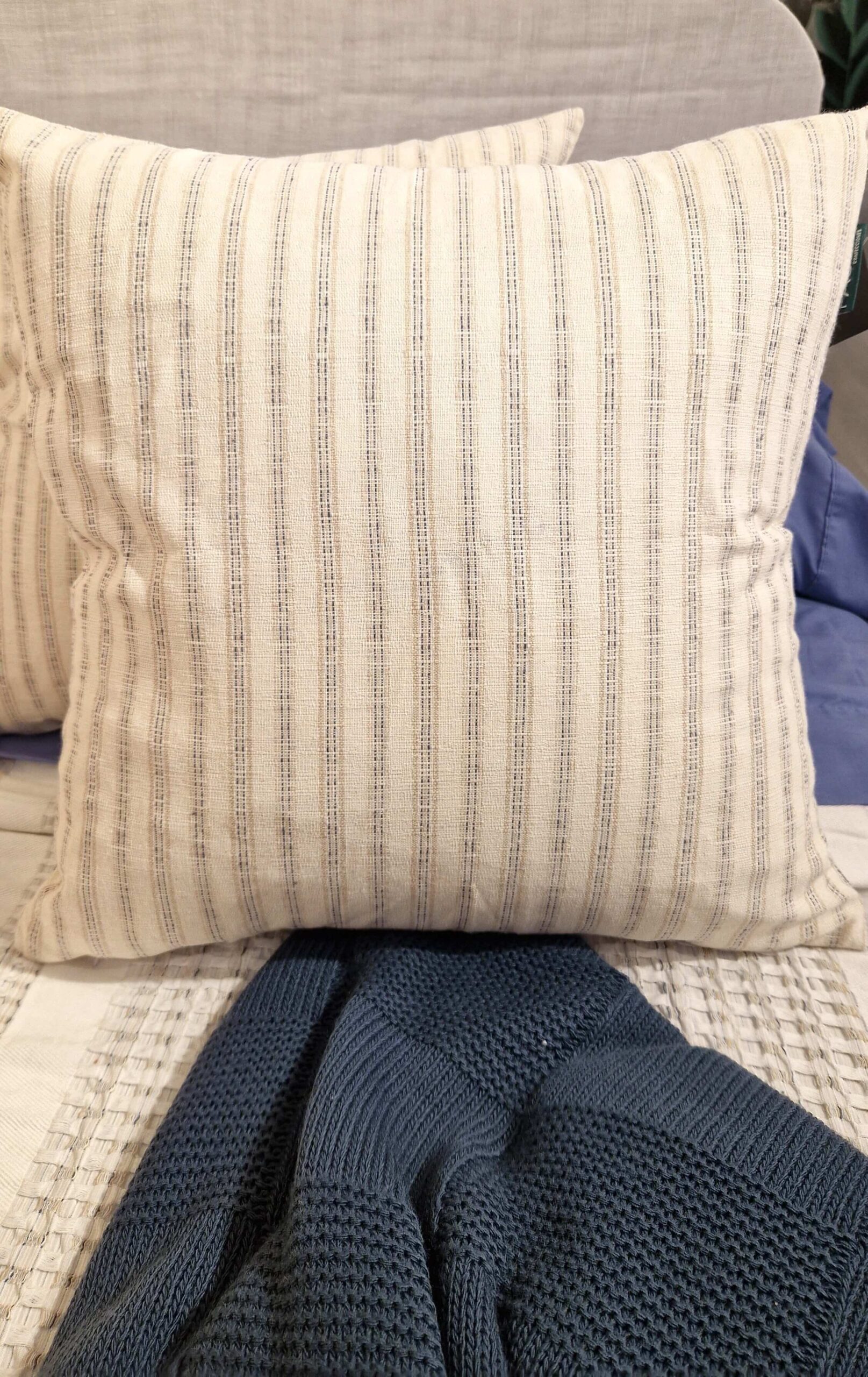 Funda de cojín Líneas Azul 50x50
